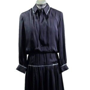 Theyskens' Theory office blouson silk knee length dress, 0